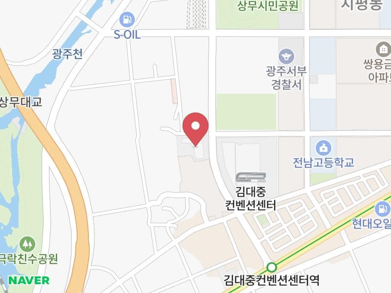 광주 웨딩박람회 in 홀리데이인호텔 위치 지도