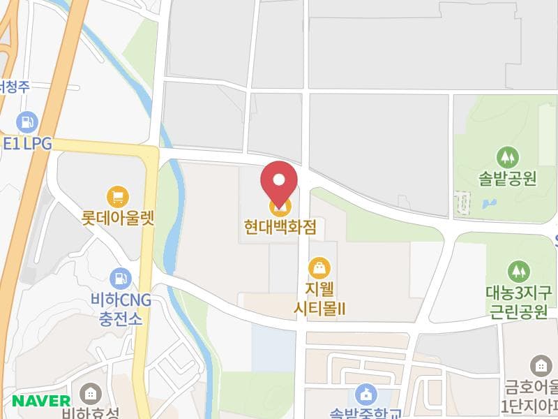 청주 현대백화점 웨딩박람회 위치 지도