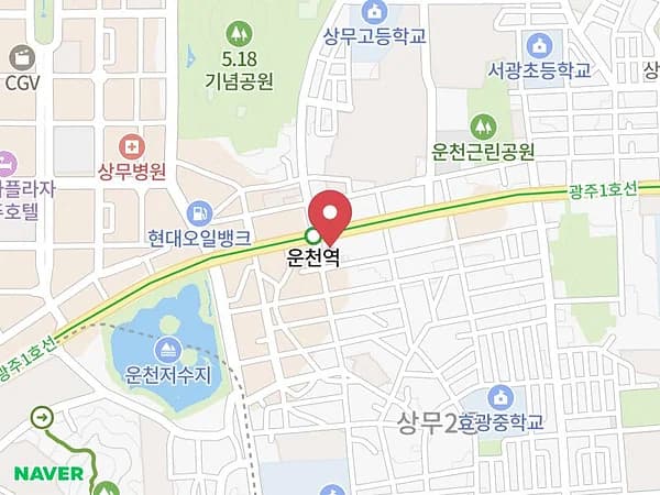광주 365 웨딩박람회 위치 지도