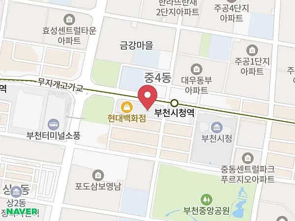 부천 현대백화점 대형 웨딩박람회 위치 지도