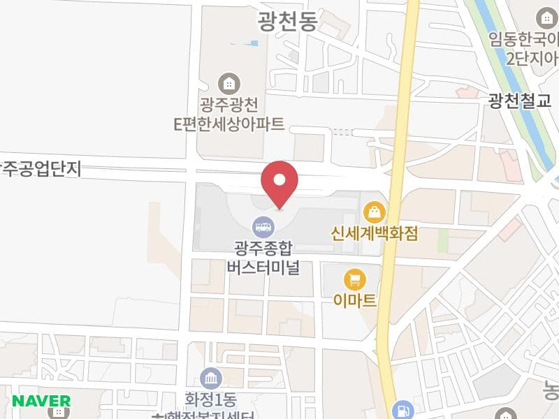 광주 유스퀘어 웨딩박람회 위치 지도